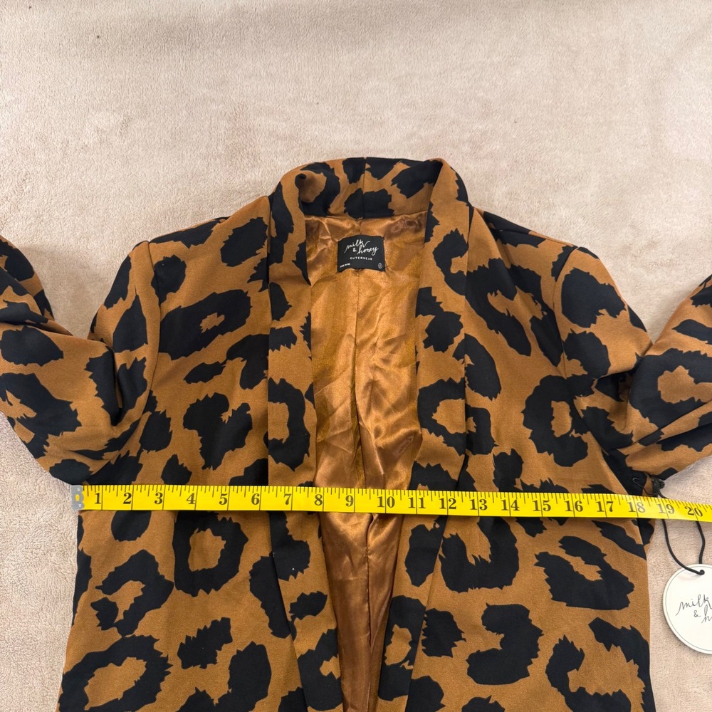 Milk & Honey Leopard Print Blazer Mob Wife Chic Edgy Luxe Party Indie Retro Sz S - Picture 8 of 11